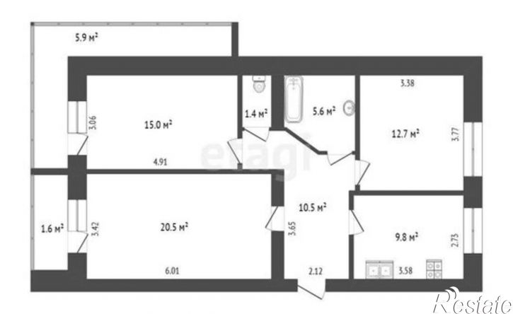 3-комн квартира Пионерская улица, 92,  д. 92
