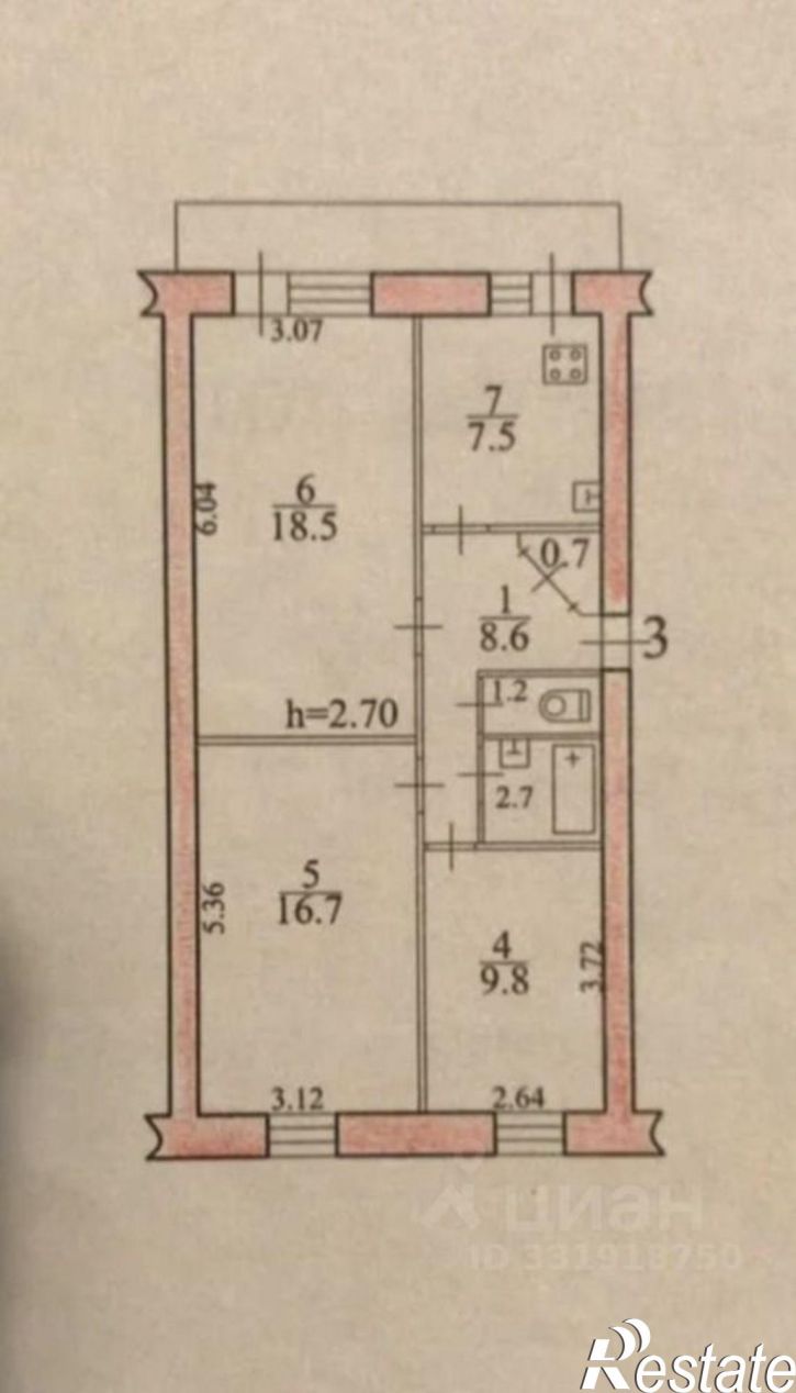 3-комн квартира ул Бумагина, 6в,  д. 6в